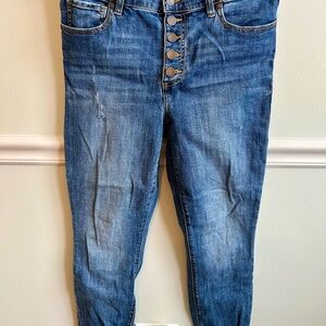 CAbi Medium Blue Skinny Button-Fly Jeans